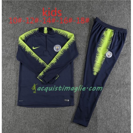 Manchester City Bambino Tute Felpe da Allenamento Scuro Blu Verde 2018/2019